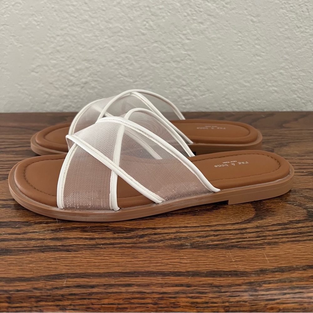 RAG & BONE Geo Mesh Cross Strap Sandal - Antique White 6.5 NWOB - Picture 2 of 8
